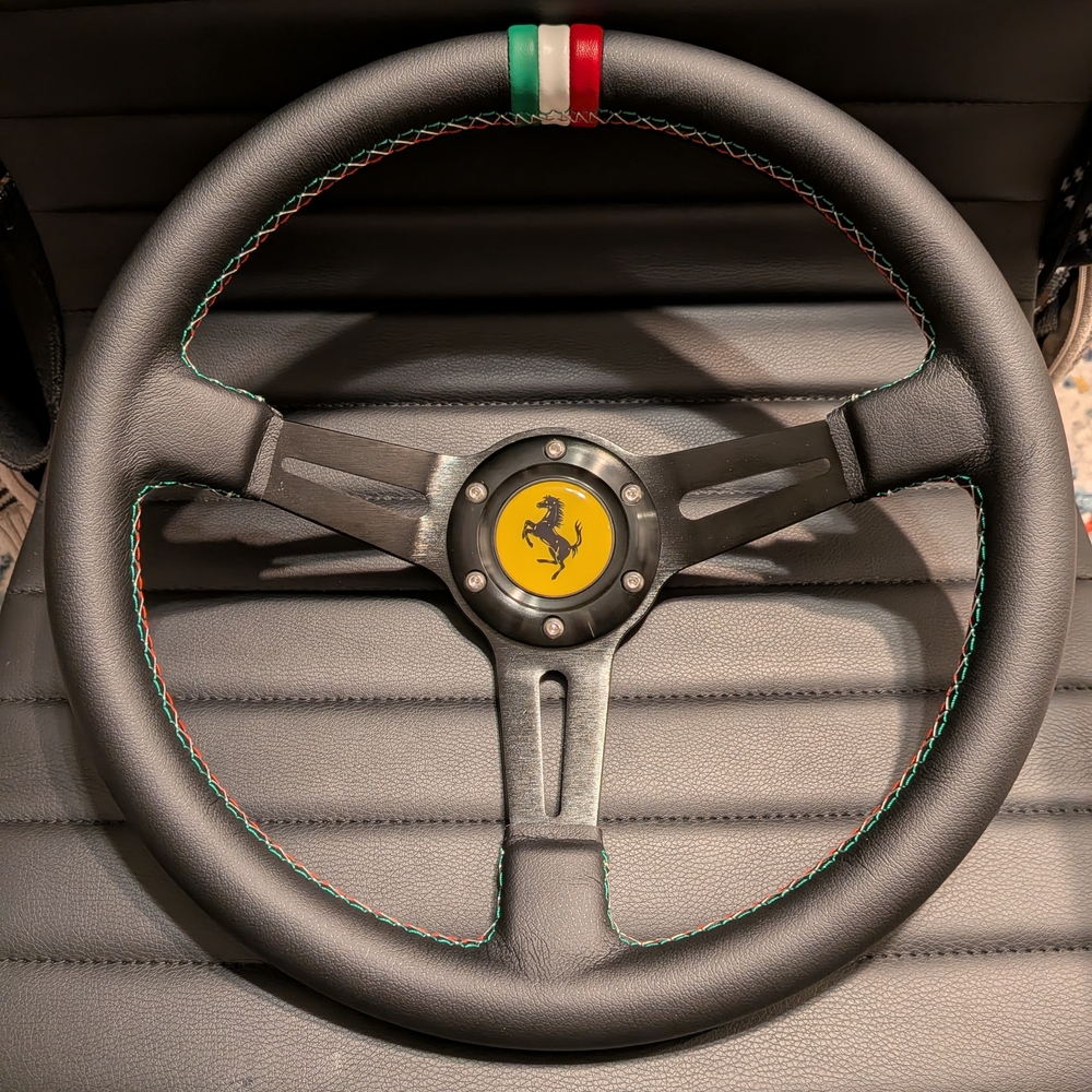 Ferrari Black Leather Steering Wheel